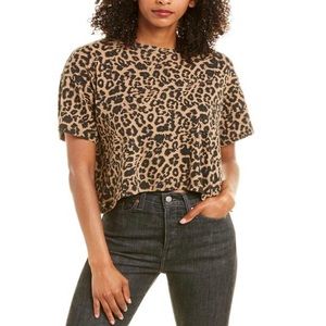 LNA Cropped Leopard T-Shirt - XS